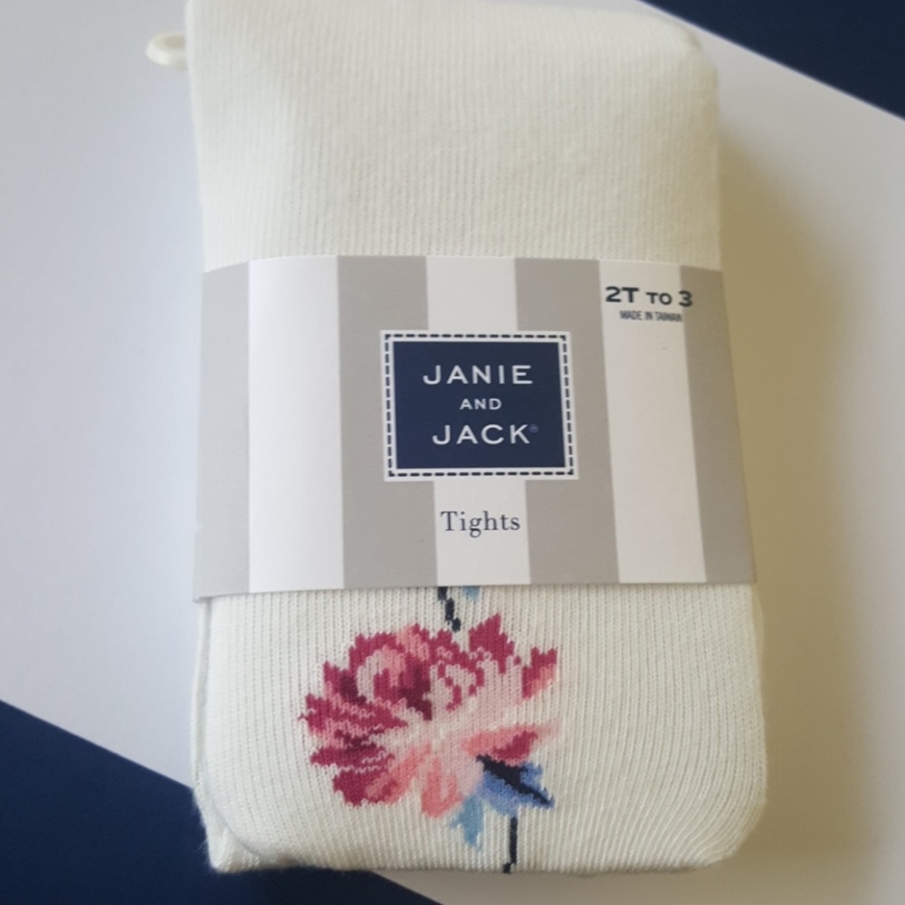 Janie and jack NWT size 2 3 peony tights So Pretty